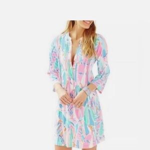 Lilly Pulitzer Sarasota Tunic Dress
Pintuck Pleats Pink Blue Green S